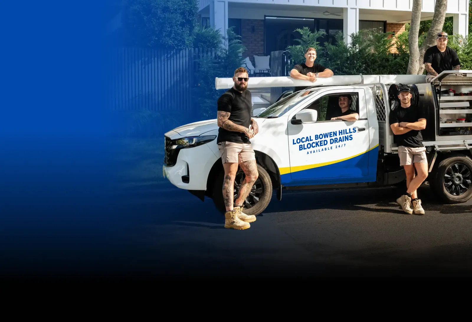 Local Bowen Hills Blocked Drains team with the ute
